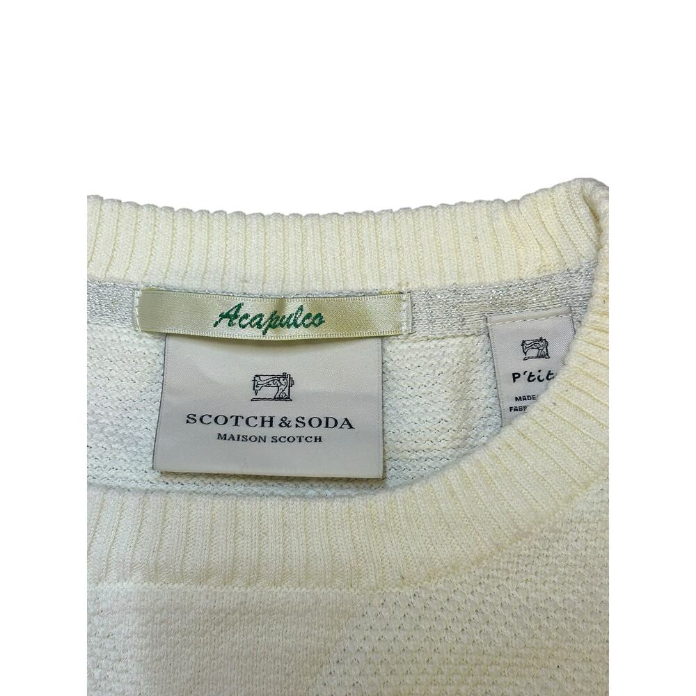 Scotch & Soda Acapulco Blue and White Striped Knit Sweater Women’s Petite Small - Picture 4 of 6